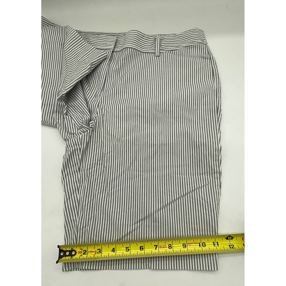 Talbots White and Navy Pinstripe Bermuda Shorts - Picture 6 of 9